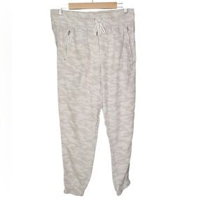 Athleta Linen Joggers Elastic Waistband Ribbed Cuffs